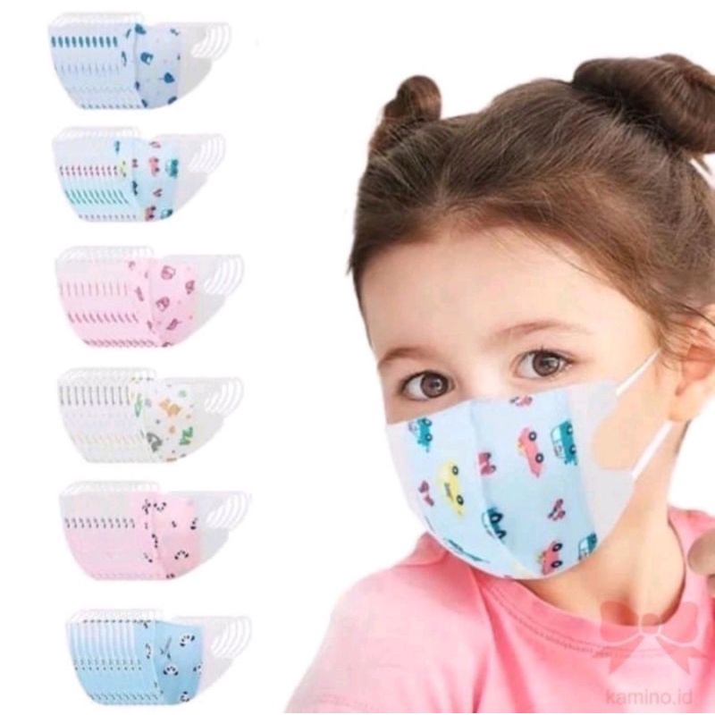 MK0010 Masker Anak Duckbill Karakter 3-12thn isi 50pcs kemasan Box