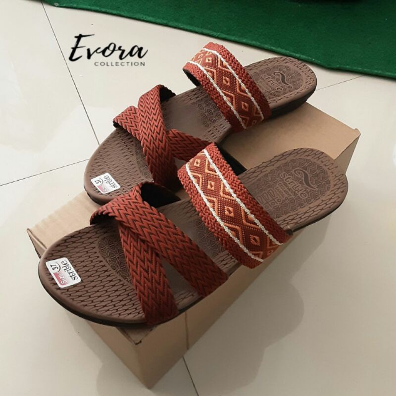 sandal turki ban rajut ori sandal teplek slip on wanita