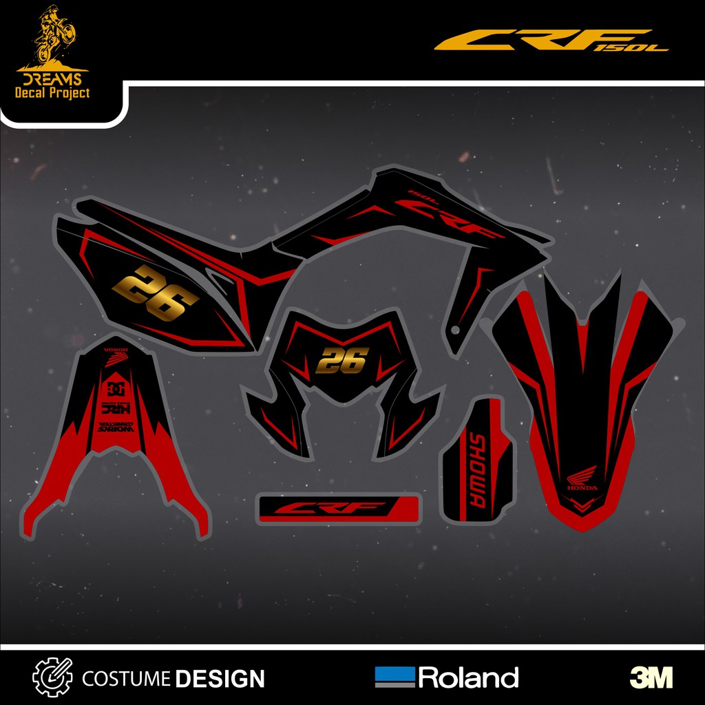 Decal CRF 150L Red Doff