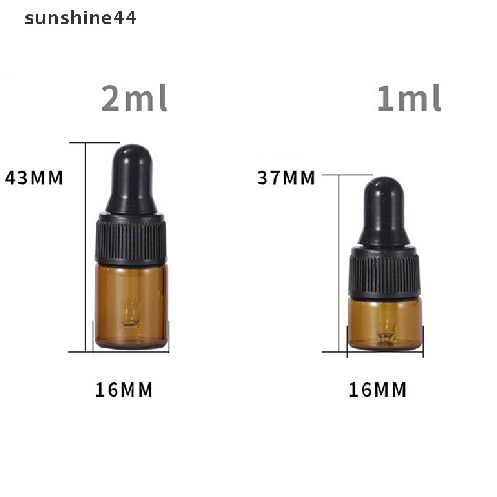 Sunshine 10pcs Botol Kaca Amber Kosong 1 / 2 / 3 / 5ml Untuk Travel