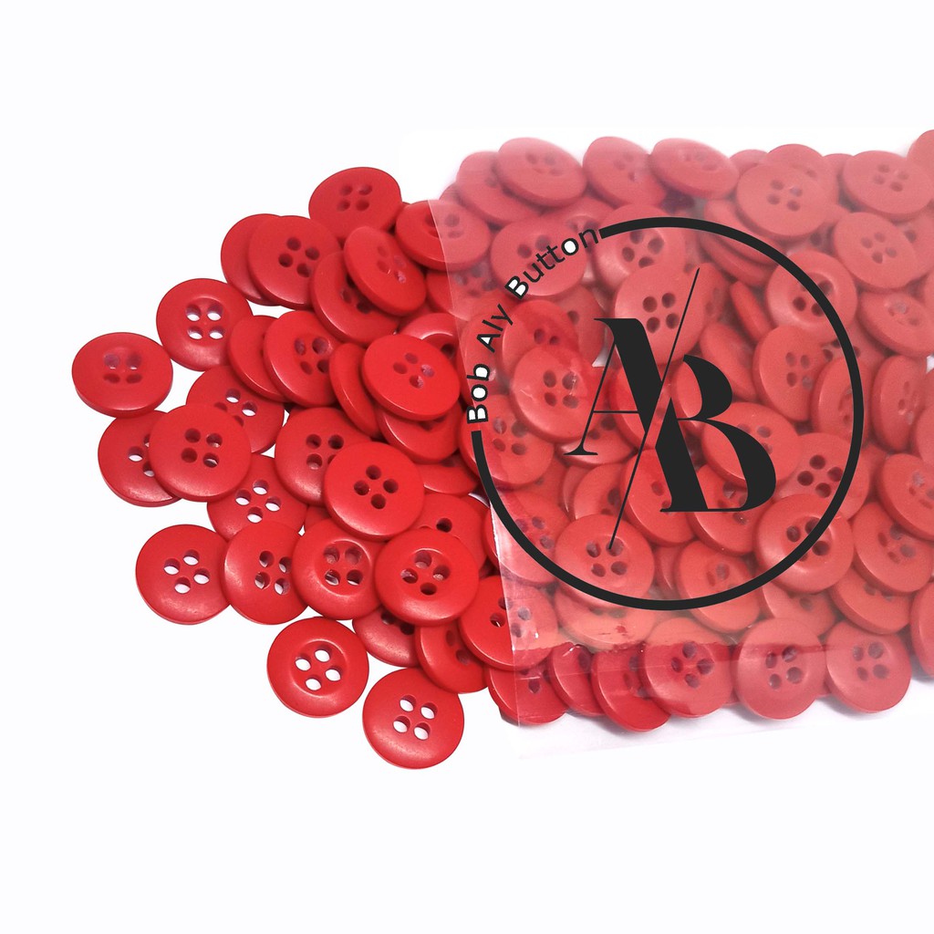 KANCING PLASTIK 10 MM PER 144 PCS WARNA MERAH KC LPT 18L NO 56