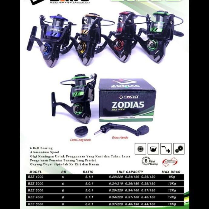 REEL DAIDO ZODIAS 6000 REEL LAUT BONUS HANDEL DAN KNOB SPOOL