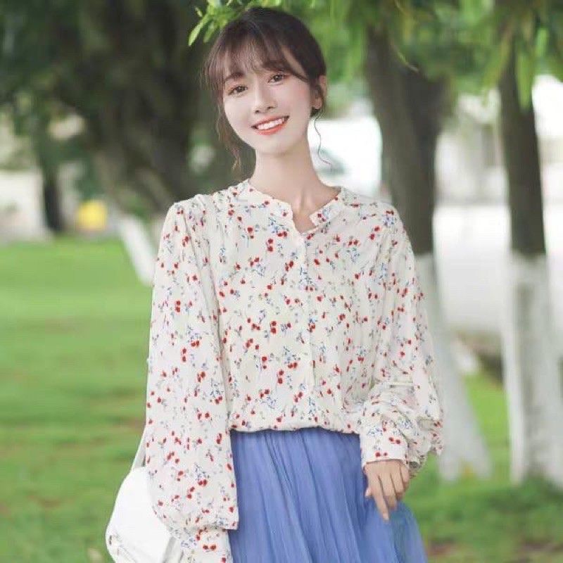 blouse import korean / atasan bunga flower floral garden atasan blouse korea bangkok vintage import