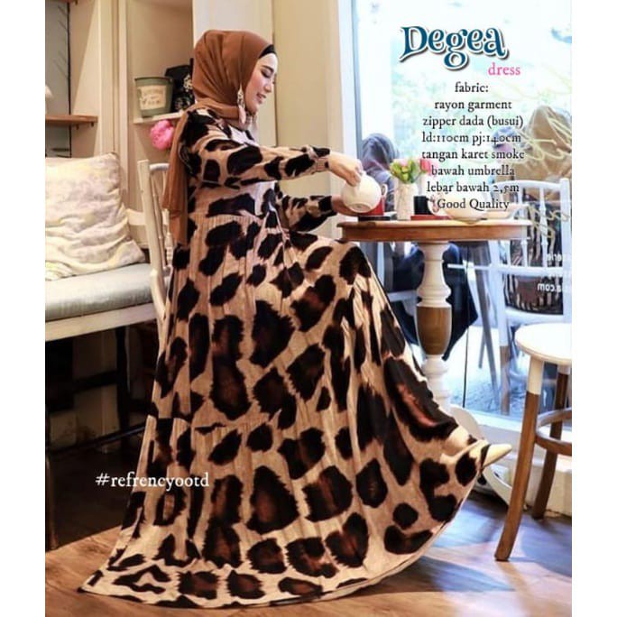 DEGEA DRESS  GAMIS RAYON MOTIF LEOPARD / GAMIS JUMBO BUSUI / GAMIS RAYON MOTIF MACAN / DRESS CASUAL 