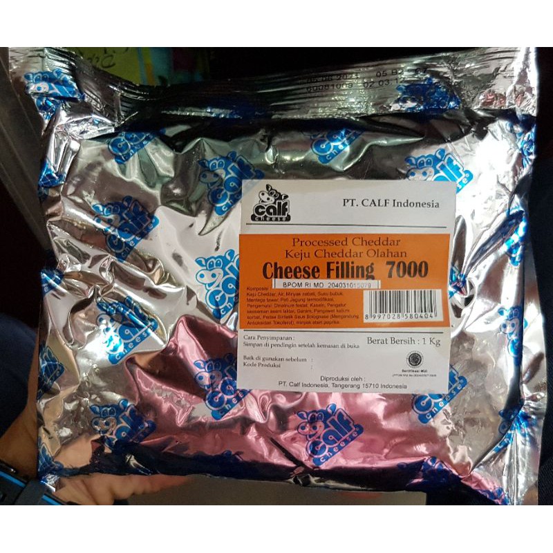 

CALF Cheese Filling 7000 - Keju Gurih rasa Bolognase 1Kg - Isian kue Roti