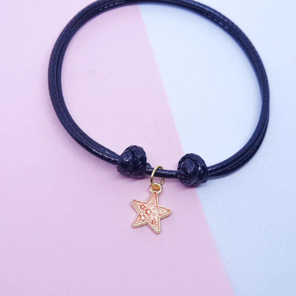 Gelang Couple Magnet Pasangan Bestie Sahabat Pacar Korea Bulan Bintang Hitam Murah-Bulan Orange (1pcs)