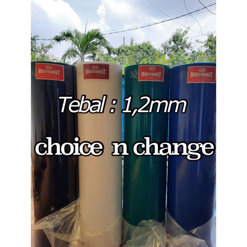 Fiber plastik penutup pagar polos tebal 1,2mm MULTISHEET (harga 1 meter)
