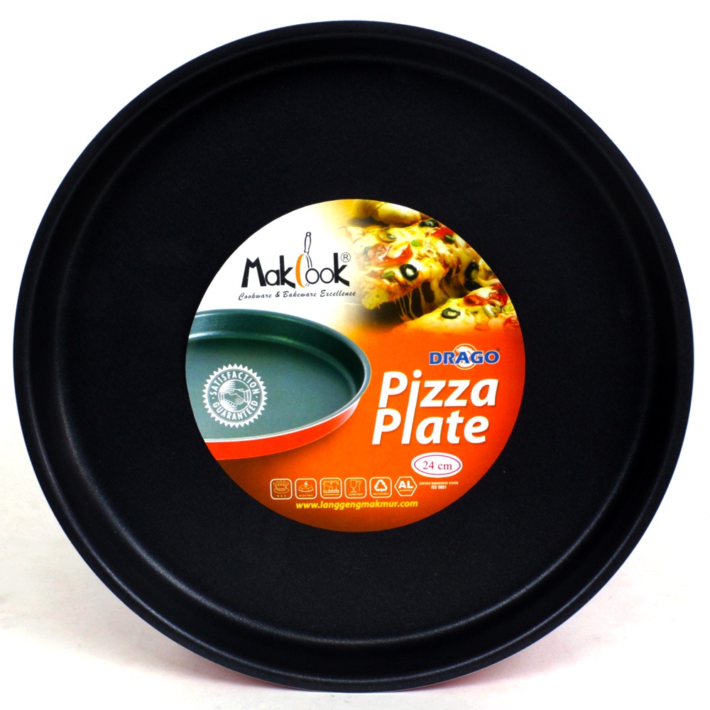 FM - Loyang Pizza Anti lengket Makcook Pizza Plate 24 cm – Hitam