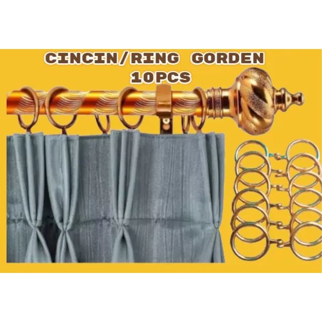 Ring Gorden /Ring Rel Gorden /Ring Tiang Gorden /Cincin Rel Gorden Gold 10pcs