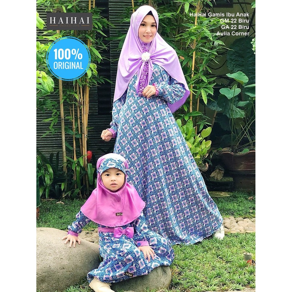 TERBARU MURAH Gamis Pesta HaiHai GM 22 GA 22 Biru ORIGINAL Gamis Model Terbaru
