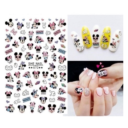 STICKER KUKU MICKEY MOUSE MINNIE MOUSE STIKER KUKU TIKUS HIASAN STIKER NAIL ART ANAK KOREA NAILS