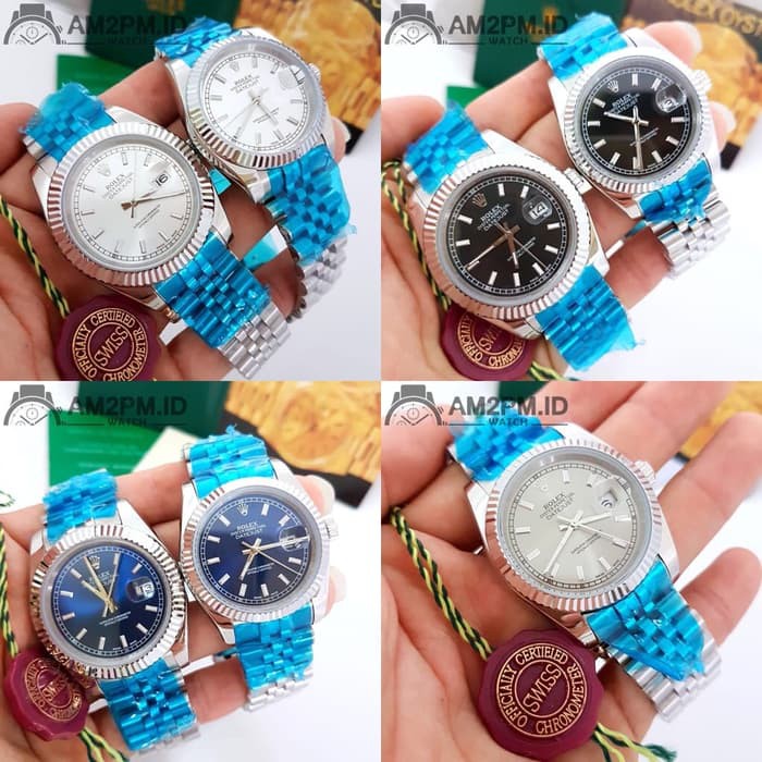 Suplier Jam Rolex Oyster Perpetual Datejust Automatic Couple Silver