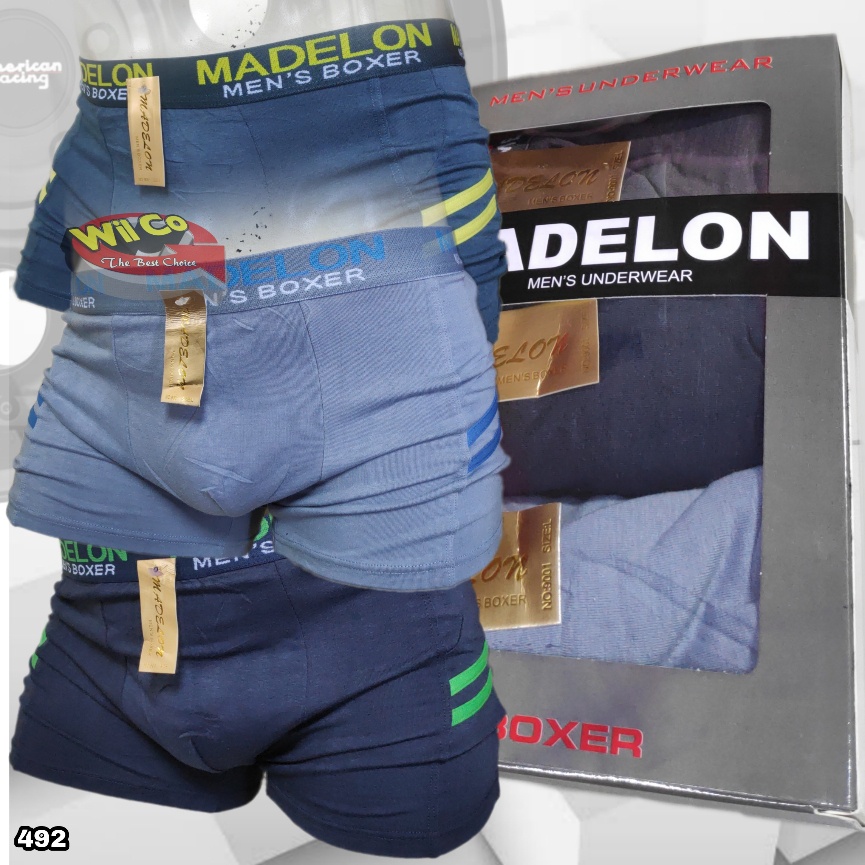 K492 - [Harga Per 1 Potong] CELANA DALAM PRIA [BOXER] MADELON SIZE M - XL