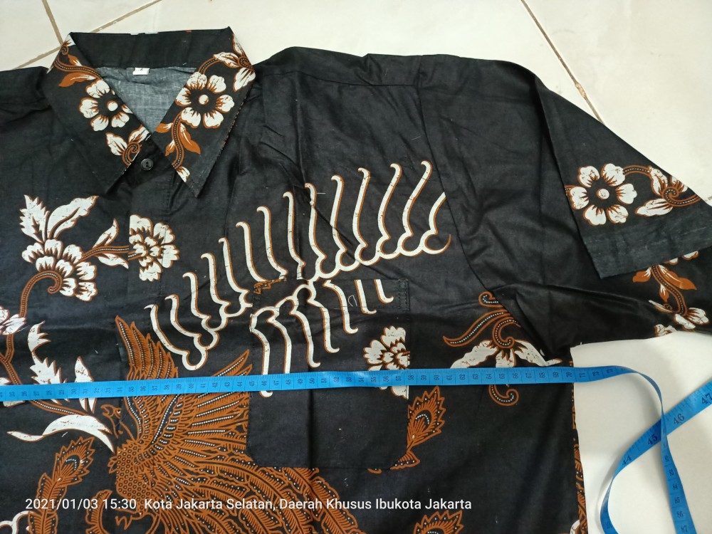 Kemeja Batik Pria Big Size Ld 140 Baju Lengan Pendek Jumbo 5xl 6xl