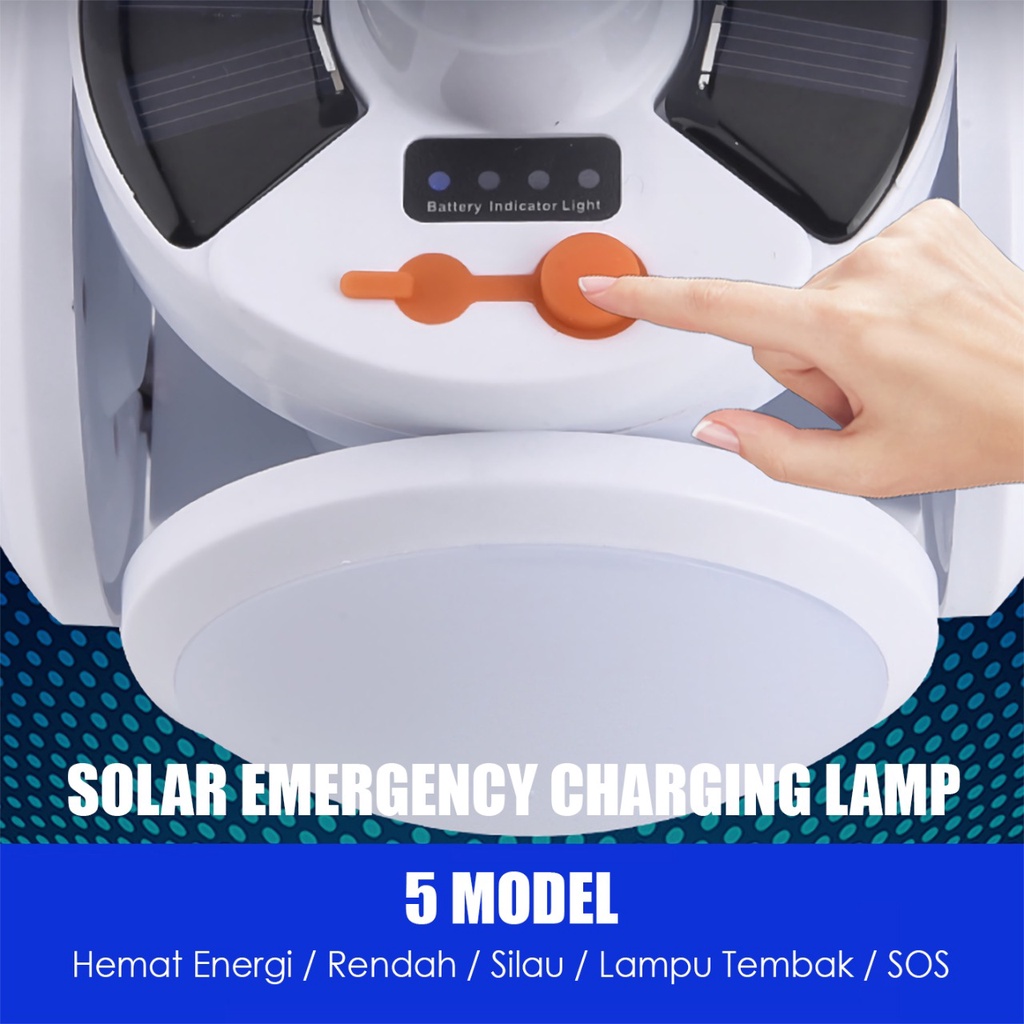 Lampu Solar Emergency LED Lipat Gantung Dragon 5 Sisi Gantung Rechargeable CHARGING LAMP SL-2029 UNIK FOOT BALL