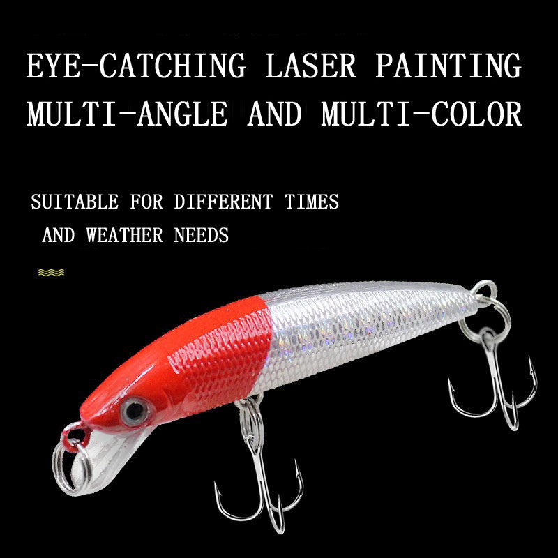 Shengyao 1Pcs New Minnow Umpan Pancing 7cm 7g Swimbait Fishing Lure Ikan Bass Wobbler Luminous Floating Bait Kail Memancing Tackle