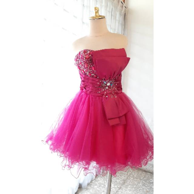 Gaun Pesta Preloved Pink Fanta