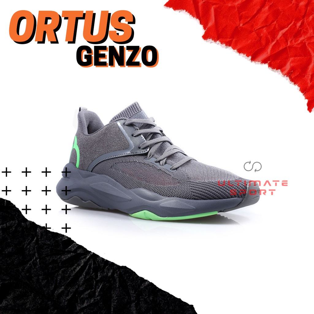 Sepatu running Ortuseight Genzo- Gray green-