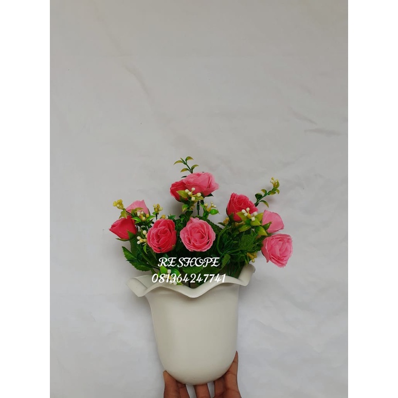 bunga dinding sakura/bunga plastik/bunga artificial/bunga dinding rose/mawar
