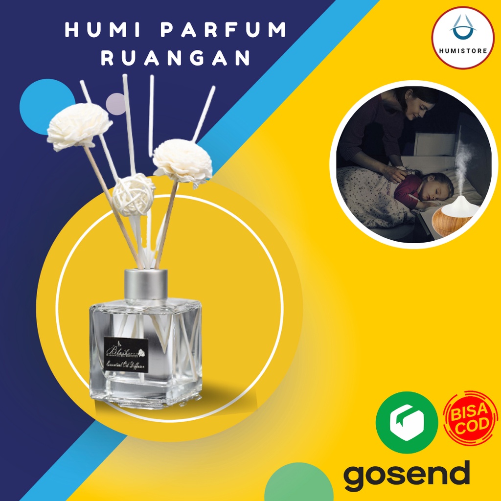 HUMI Black Rose Parfum Ruangan Aroma Diffuser Reed Sticks Rattan Ball 50ml - DF-099