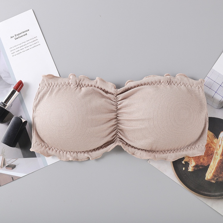 #Sisjuly# Strapless Bra dan Singlet Wanita Jepang Benang Strapless Non-Slip Kecantikan Kembali Tabung Atas Cak