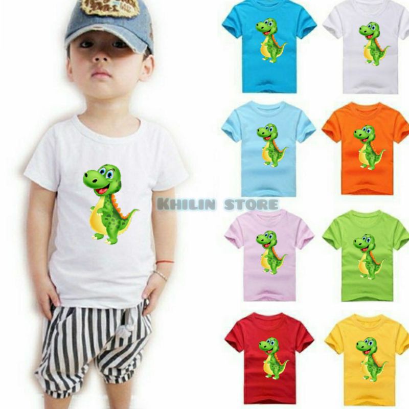 Kaos Dino1 anak usia 2-10th cwe cwo distro baju anak cwe cwo katun premium Kaos anak anak lengan pendek cwe cwo