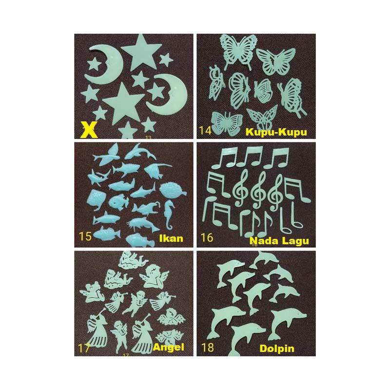 Glow In The Dark Sticker Tempel Dinding Wall Stiker