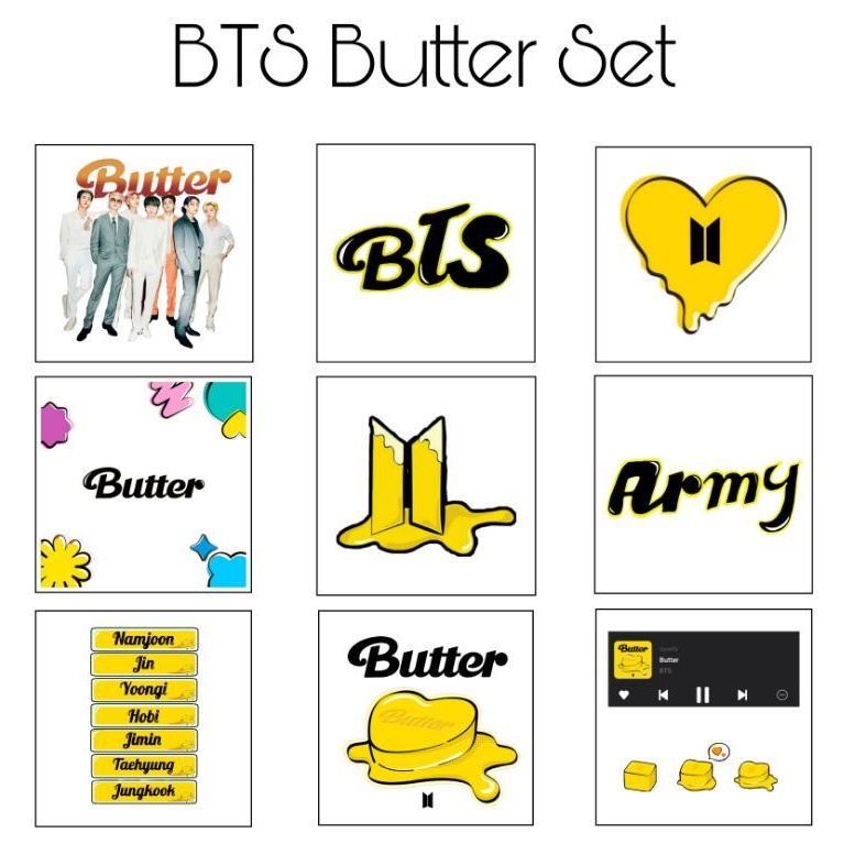 BTS DYNAMITE & BUTTER STIKER SET MINI