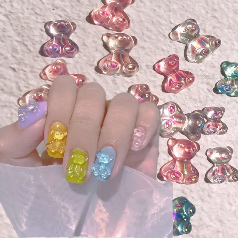 [Featured] 1 Pc Aurora Kawaii Bear Accessories Resin Nail Crafts