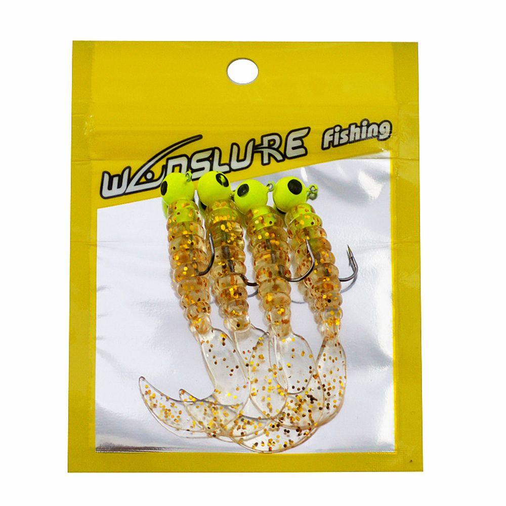 Top 4PCS 3.5g Umpan Pancing Cacing Baru Maggot Grub Umpan Ikan