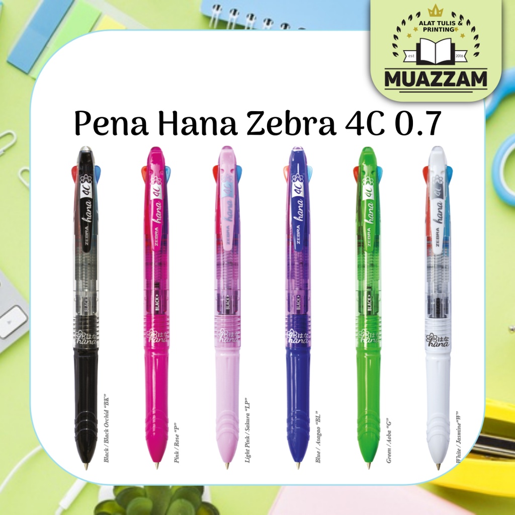 

Zebra HANA Pena Gel 4 Warna 0.7mm