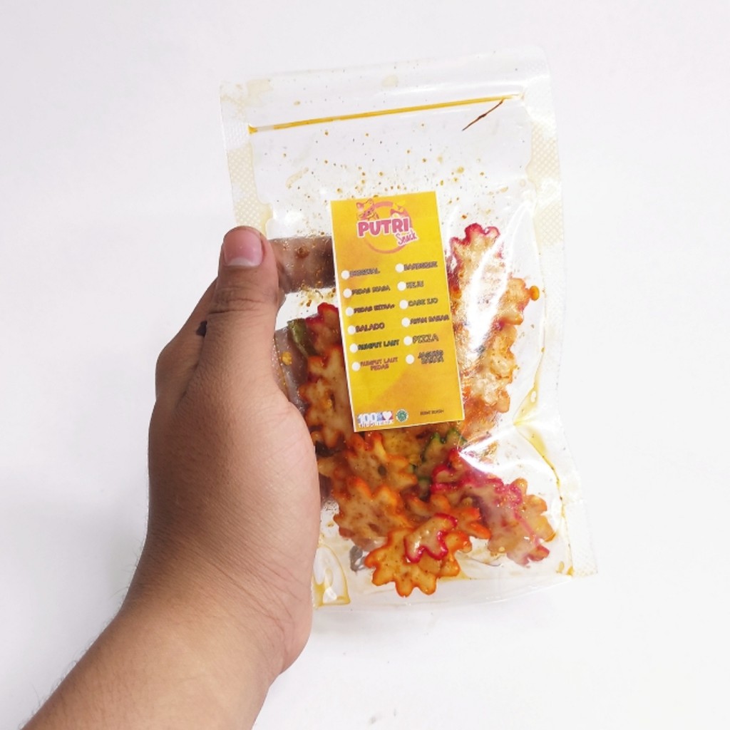 Keripik Seblak Kering Bintang Cikruh 30gr+ Extra Daun Jeruk