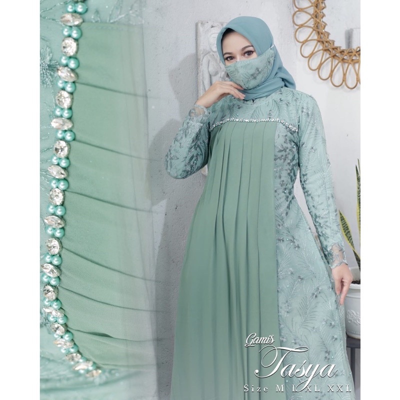 Gamis Tasya by rasaqi kebaya/gamis kondangan/gamis pesta/gamis ceruty/GAMIS TASYA GAMIS PESTA GAMIS 