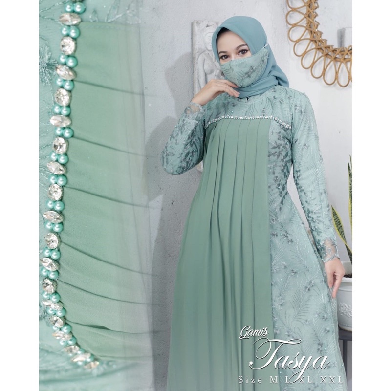 Gamis Tasya by rasaqi kebaya/gamis kondangan/gamis pesta/gamis ceruty/GAMIS TASYA GAMIS PESTA GAMIS PAYET GAMIS MODERN GAMIS MEWAH DRESS PESTA DRESS MEWAH DRESS PERNIKAHAN DRES LEBARAN GAMIS WISUDA BAJU SERAGAM OUT FIT WANITA FASHION MUSLIM