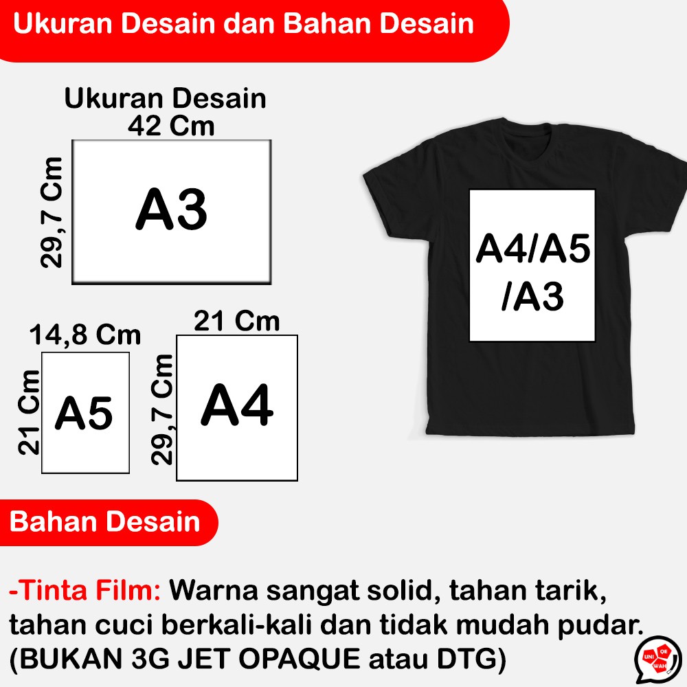 Sablon Kaos Satuan/ Kaos Foto/ Kaos Couple/ Kaos Kata / Custom Kaos Cotton Combed 30S (DTF)