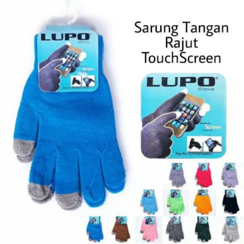 sarung tangan touchscreen rajut