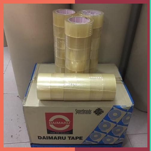 

Lakban Daimaru Bening /Coklat /1 Slop Putih