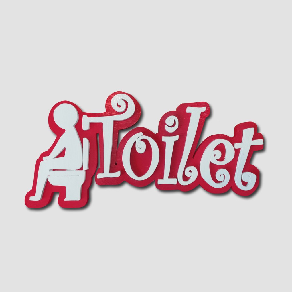 Hiasan Dinding Pajangan Letter Board Tulisan Toilet Duduk Ukiran Timbul Dekorasi Ruangan Shabbychic