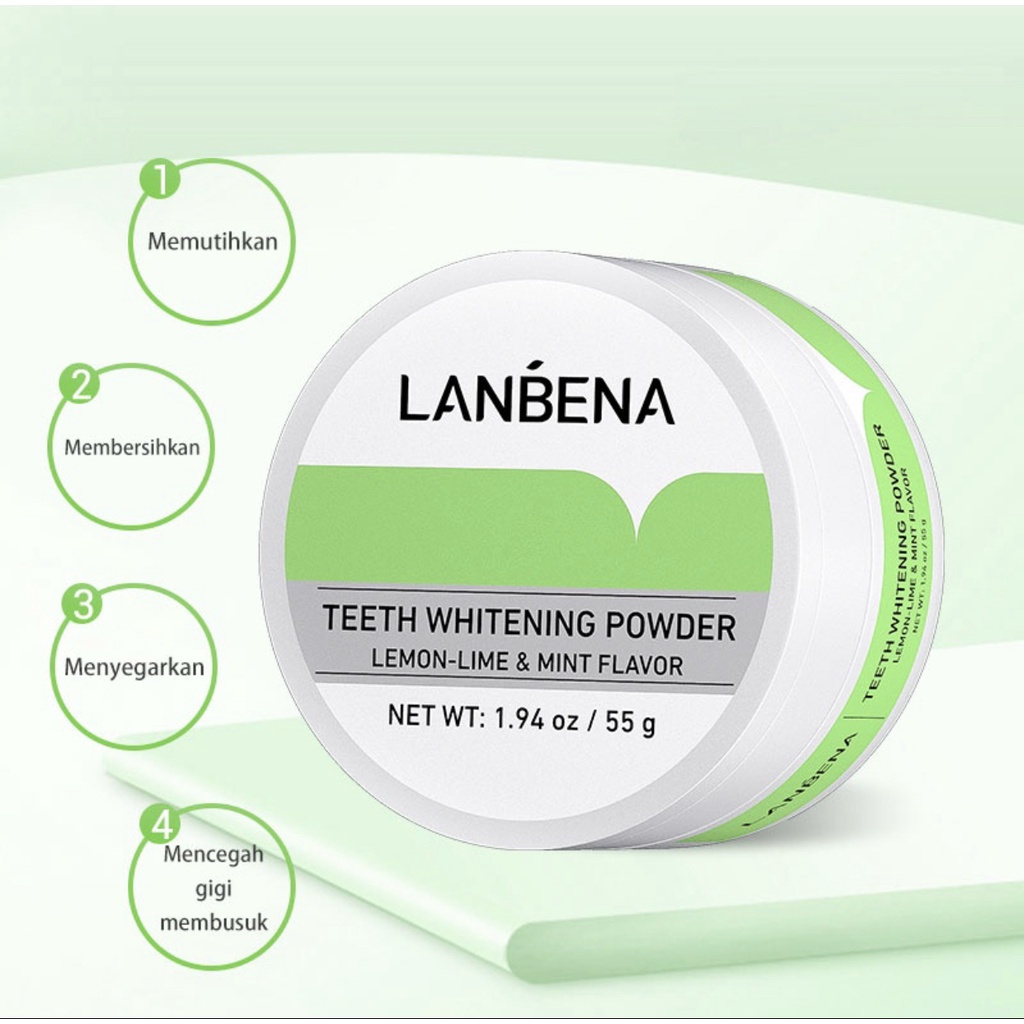 LANBENA Pemutih gigi Teeth Whitening Powder 55 gr pasta gigi Teeth Whitening Pen Removes pembersih karang gigi Oral Hygiene