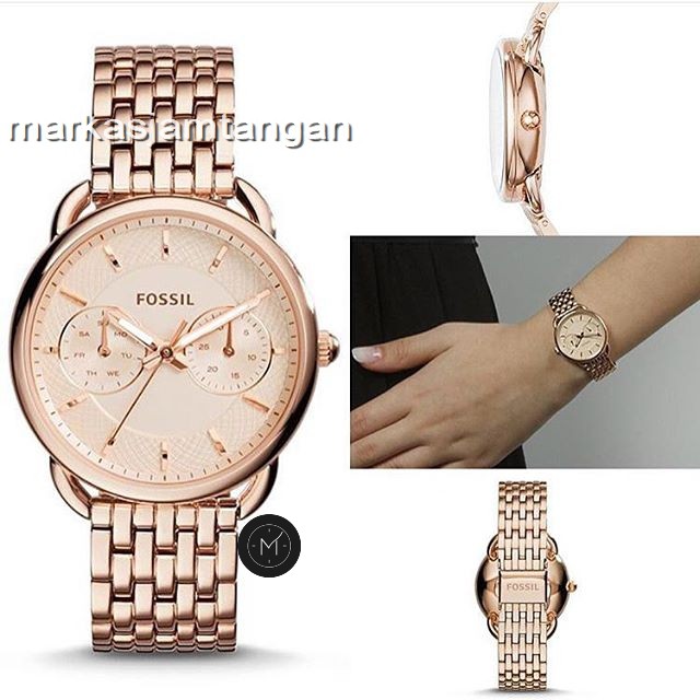 Dijual Jam Tangan Wanita Fossil ES-3713 Rose-Tone Stainless Steel ORI-BM Murah
