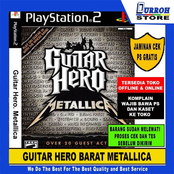 KASET DVD GAME PS 2 / Playstation 2 GUITAR HERO BARAT METALLICA