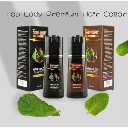 TOP LADY PREMIUM HAIR COLOR SHAMPOO NATURAL BLACK DAN DARK BROWN 200ML SHAMPOO PENGHITAM RAMBUT SEMIR UBAN / New Top Lady PREMIUM Hair Color Shampoo BLACK 200ml / New TOP LADY PREMIUM Hair Colour Shampo 200 ml (Natural Black &amp;Dark Brown) SALE PROMO