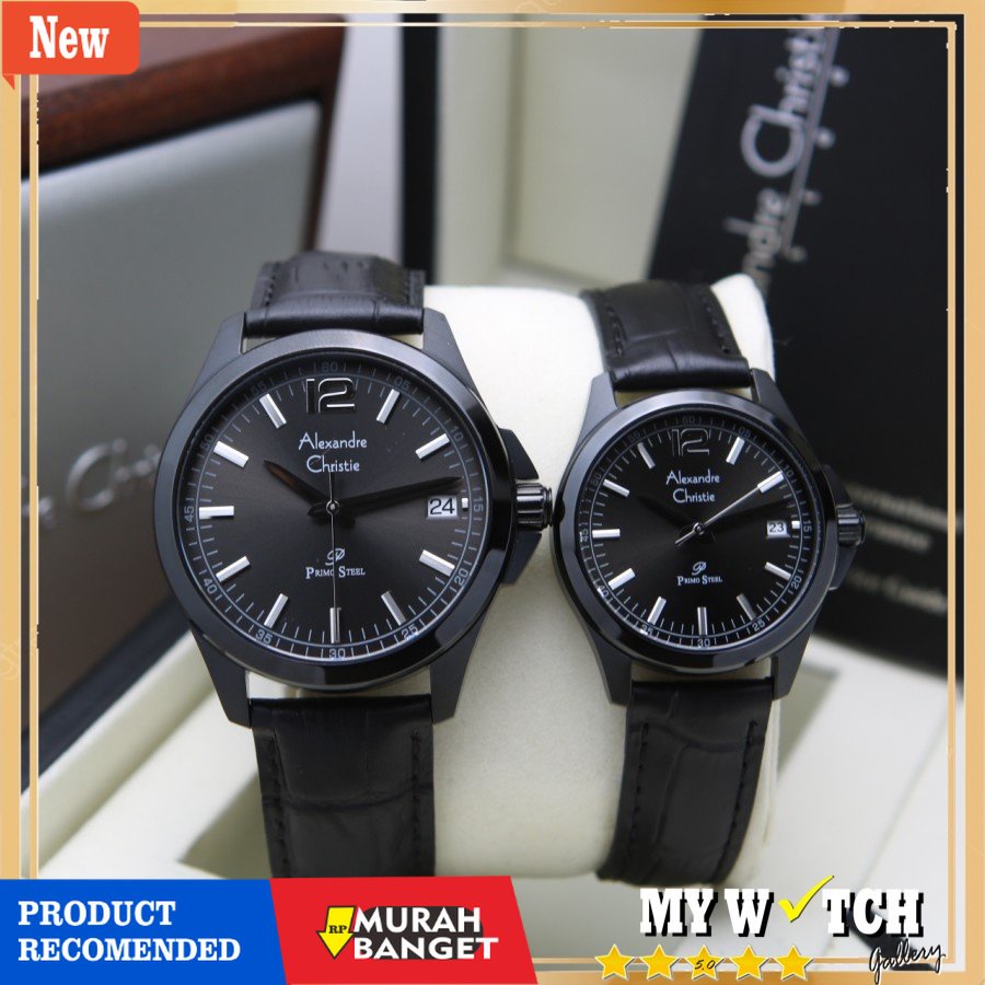 Jam tangan couple terbaik- Jam Tangan Alexandre Christie / Alexander Couple AC 1031 KULIT Original