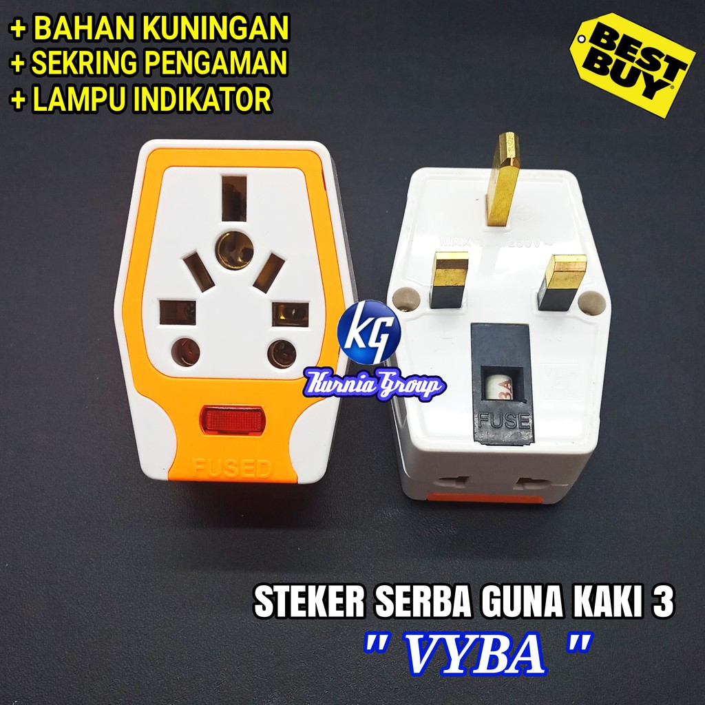 OVER STEKER KAKI 3 JEK T CABANG 3 KOMBINASI MULTI TRAVER ADAPTOR SERBAGUNA VYBA NCE G719L LUAR NEGRI