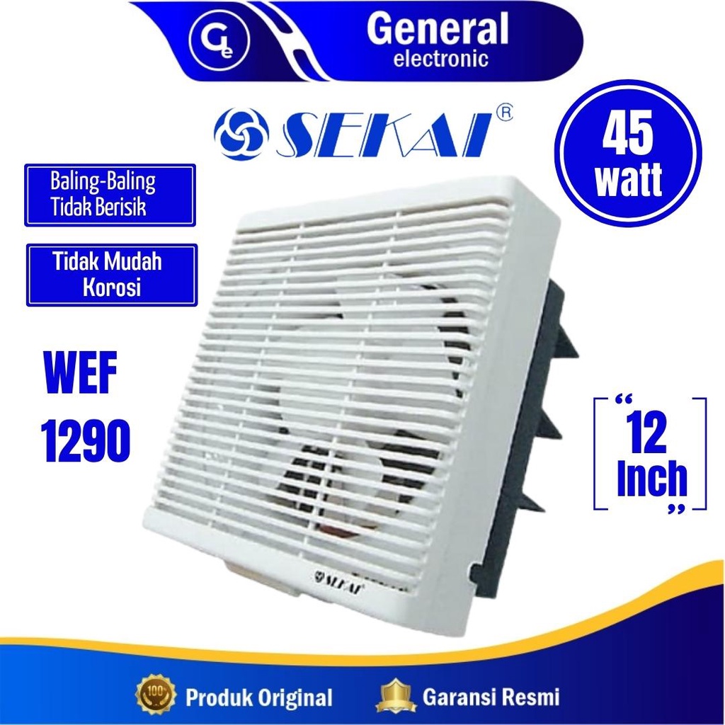 Exhaust / Hexos / Heksos Fan SEKAI WEF-1290 Wall Fan Kipas Dinding Ukuran 12 Inchi 12&quot; (30 cm)