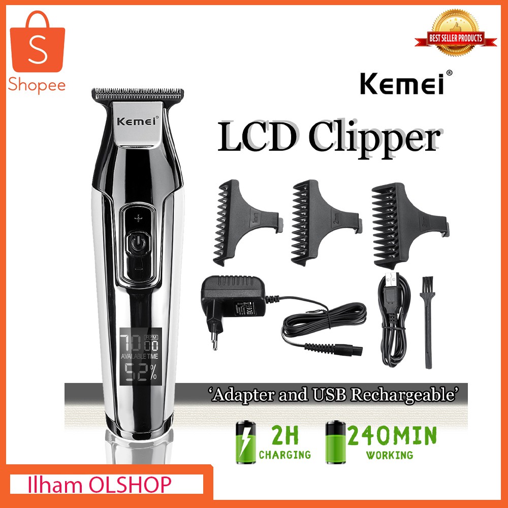 Alat Cukur Rambut Hair Clipper Elektrik Kemei KM-5027 Mesin Cukur Rambut Cordless