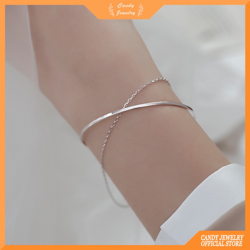 Gelang 925 Silver Double layer Warna Permen Untuk Wanita