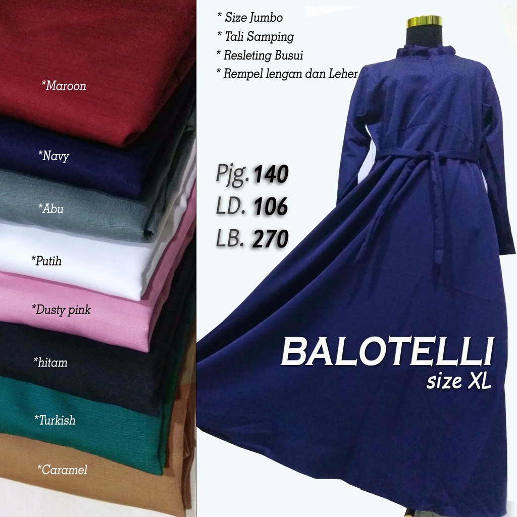 GAMIS BALOTELI JUMBO REMPEL ni  Shopee Indonesia