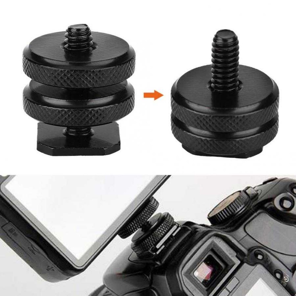 Tripod Screw Slot Hot Shoe Double Layer Kamera DSLR Aksesoris