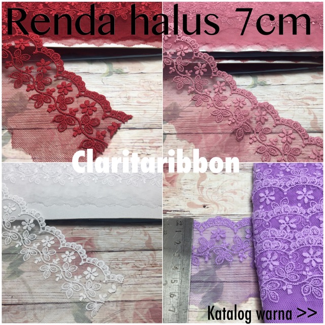 Renda halus bordir 7cm